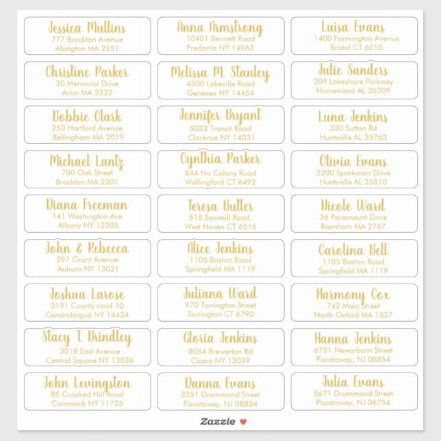 Create Your Own Elegant Wedding Guest Address Sticker (Sheet)