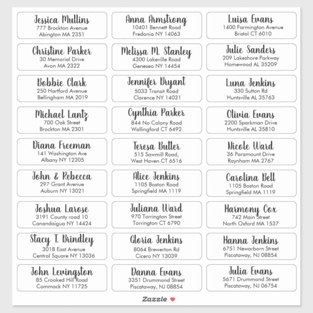 Create Your Own Elegant Wedding Guest Address Sticker (Sheet)