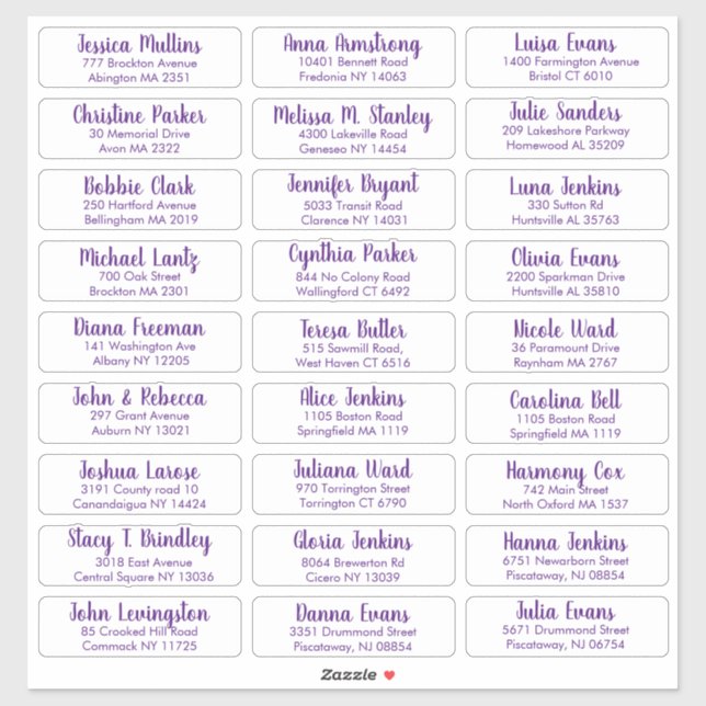 Create Your Own Elegant Wedding Guest Address Sticker (Sheet)