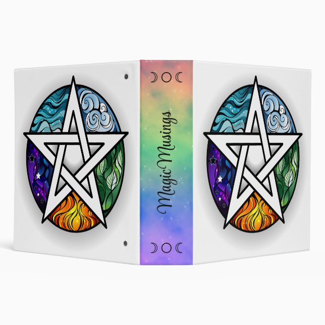Create Your Own Elemental Pentacle 3 Ring Binder (Background)