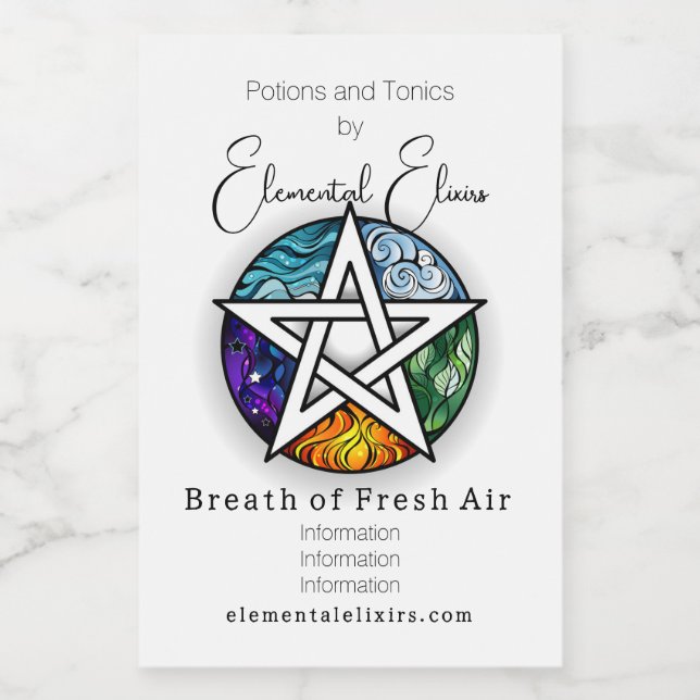Create Your Own Elemental Pentacle Food Label (Single Label)