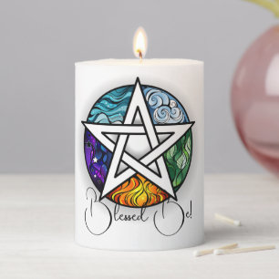 Create Your Own Elemental Pentacle Pillar Candle