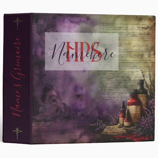 Create Your Own Elixir Bottles Apothecary 3 Ring Binder (Front/Spine)