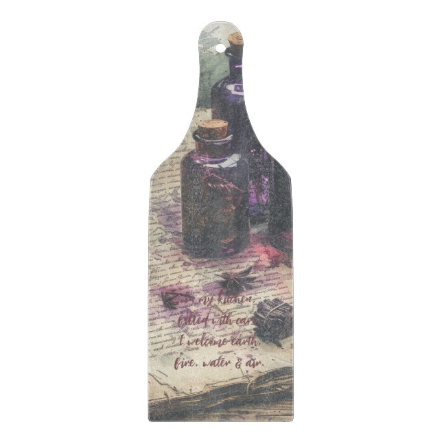 Create Your Own Elixir Bottles Apothecary Cutting Board (Front)