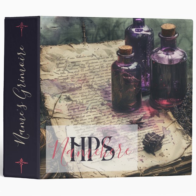 Create Your Own Elixir Bottles Apothecary Recipes 3 Ring Binder (Front/Spine)