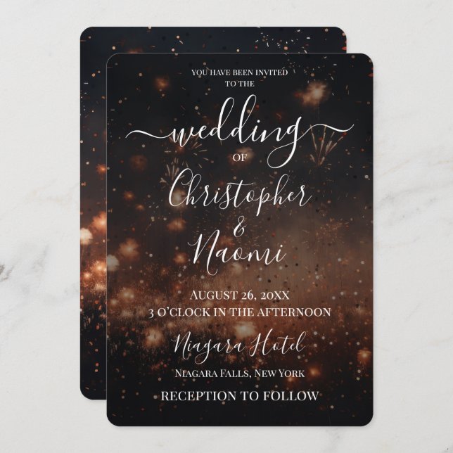 Create Your Own Embers & Fireworks Invitation (Front/Back)