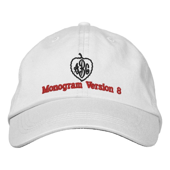 Create Your Own Embroidered Custom Monogram V08 Baseball Hat (Front)