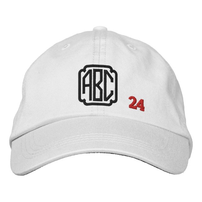 Create Your Own Embroidered Custom Monogram V24 Baseball Cap (Front)