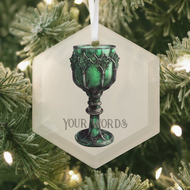 Create Your Own Emerald Green Chalice Glass Ornament (Insitu)