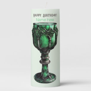 Create Your Own Emerald Green Chalice Pillar Candle