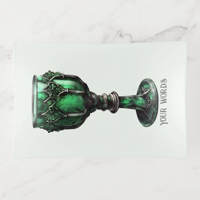 Create Your Own Emerald Green Chalice Trinket Tray (Front)