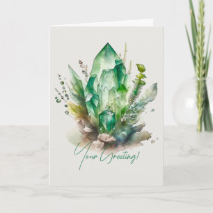 Create Your Own Emerald Green Crystals Holiday Card
