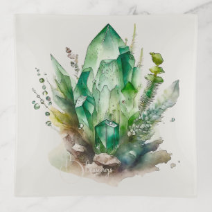 Create Your Own Emerald Green Crystals Trinket Tray