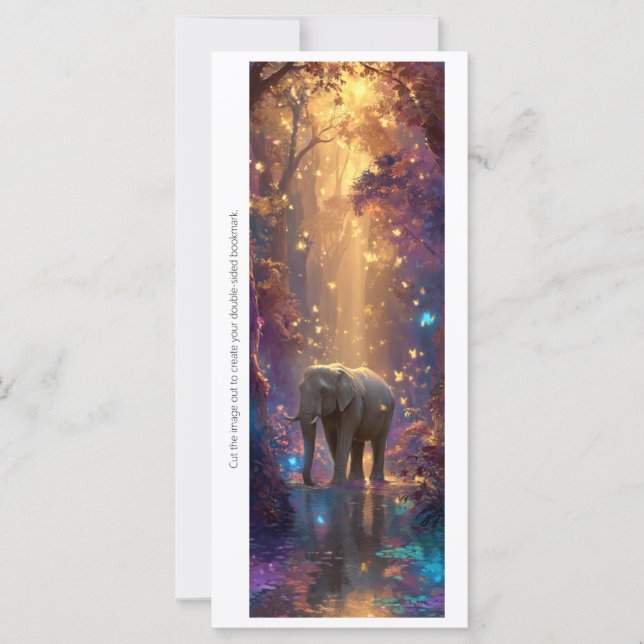 Create Your Own Enchanted Elephant Bookmark Card (Front)