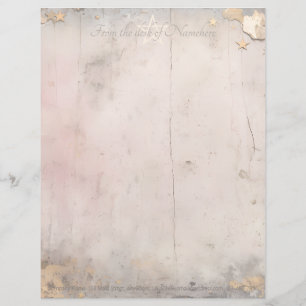 Create Your Own Enchanted Pink Gold Starry Letterhead