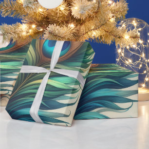 Create Your Own Enchanting Peacock Feathers Wrapping Paper