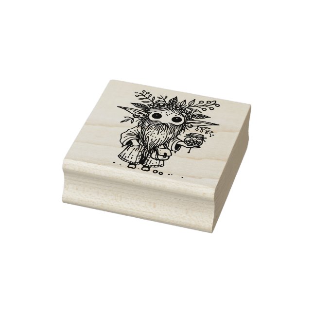 Create Your Own Endearing Forest Gnome Rubber Stamp (Stamp)