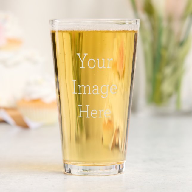 Custom Pint Glass 16 oz, Set of 1 (Wedding)