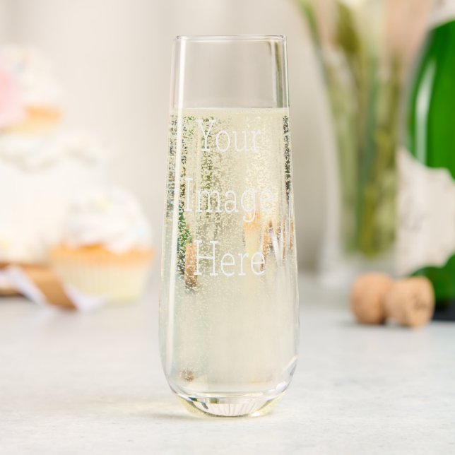 Custom Stemless Champagne Flute 10oz, Set of 1 (Wedding)
