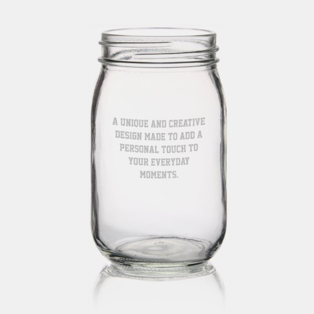 Create Your Own Etched Mason Jar (Glassware)