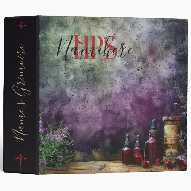 Create Your Own Extract Bottles Apothecary Recipes 3 Ring Binder (Front/Spine)