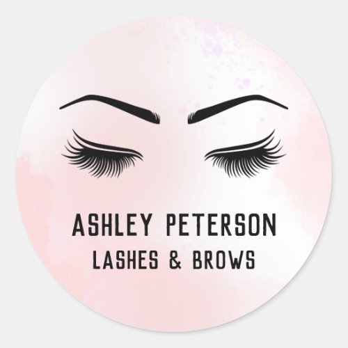 Create your own Eye lashes Makeup Artist Business Classic Round Sticker