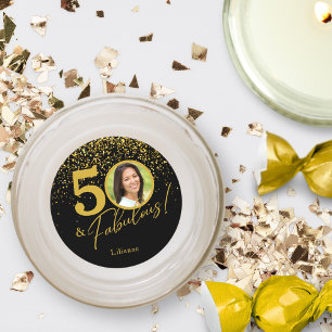 Create Your Own Fabulous Birthday Photo Classic Round Sticker