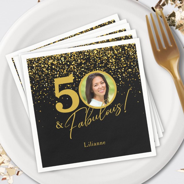 Create Your Own Fabulous Birthday Photo  Napkins (Creator Uploaded)