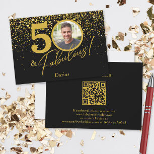 Create Your Own Fabulous Birthday Photo QR Code RSVP Card