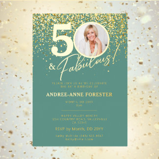 Create Your Own Fabulous Milestone Birthday Photo  Foil Invitation