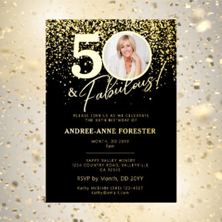 Create Your Own Fabulous Milestone Birthday Photo Foil Invitation