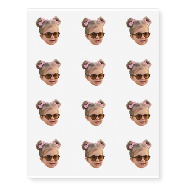 Create Your Own Face Tattoos, Personalized Photo  Temporary Tattoos (Front)
