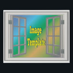 Create Your Own 🌿 Fake Window View  Faux Canvas Print<br><div class="desc">Not real wood. Very realistic looking image only. Distinguish it as your very own creation with this wonderful fake wood design on this easy to use product template. Create your own stylish and elegant product using your custom artwork or simply place your selfie, digital image or personal photograph here. Make...</div>