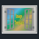 Create Your Own 🌿 Fake Window View Faux Canvas Print<br><div class="desc">Not real wood. Very realistic looking image only. Distinguish it as your very own creation with this wonderful fake wood design on this easy to use product template. Create your own stylish and elegant product using your custom artwork or simply place your selfie, digital image or personal photograph here. Make...</div>