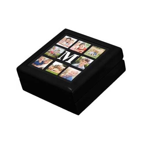 Create your Own Family 8 Photo Collage Black White Gift Box