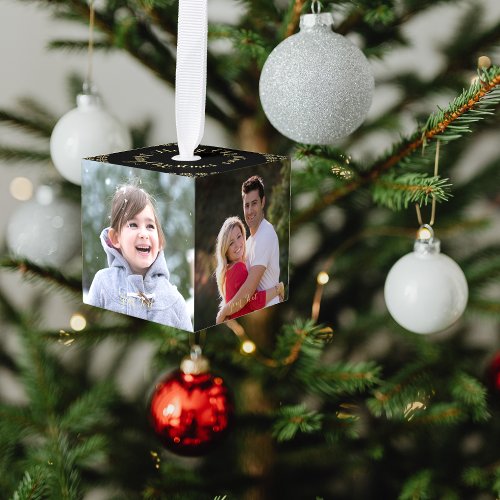 Create Your Own Family Baby Kids Grandparent Photo Cube Ornament