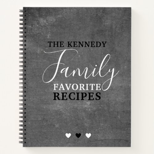 Create Your Own Family Favorite Recipes Chalkboard Notebook