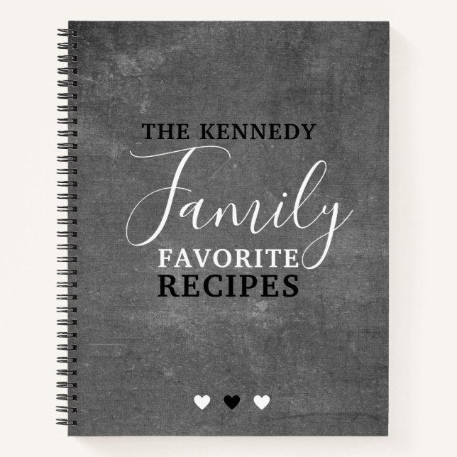 Create Your Own Family Favorite Recipes Chalkboard Notebook (Front)