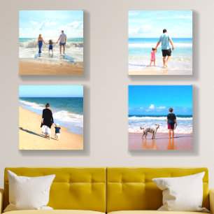 Create Your Own Family Four Photo Collage Gift Foam Core Photo Tile