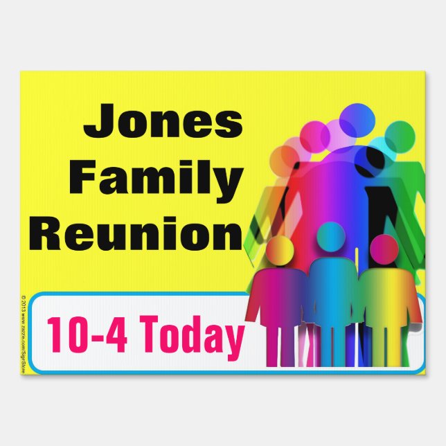Create Your Own Family Happening Related Yard Sign (Back)