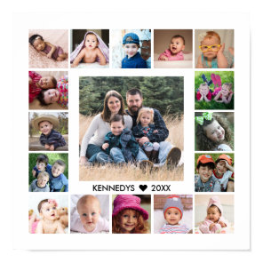Create Your Own Family Name 17 Photo Collage   Poster