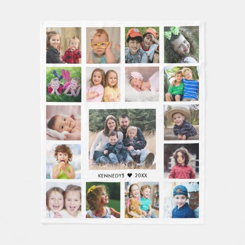 Create Your Own Family Name 17 Photo Collage White