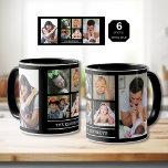 Create Your Own Family Name 6 Photo Collage  Black Mug