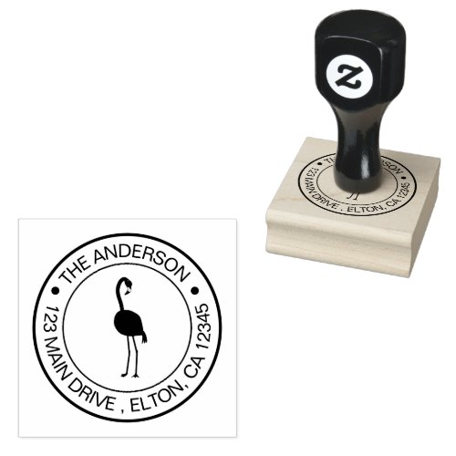 Create Your Own Family Name  Flamingo        Rubber Stamp