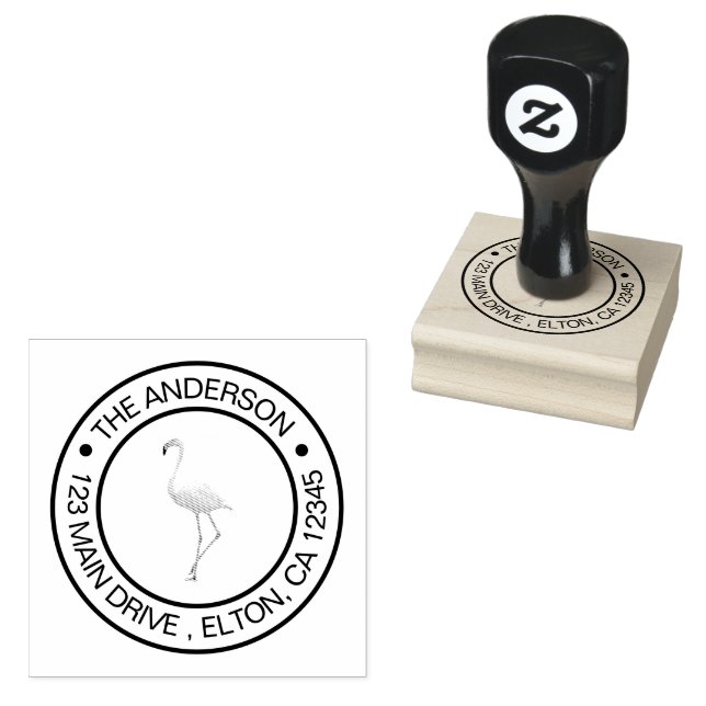 Create Your Own Family Name  Flamingo        Rubber Stamp (Stamped)