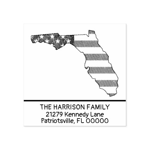 Create Your Own Family Name Florida Return Address Rubber Stamp