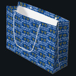 Create Your Own Family Name Happy Hanukkah Large Gift Bag<br><div class="desc">Create Your Own Family Name Happy Hanukkah Gift Bag</div>