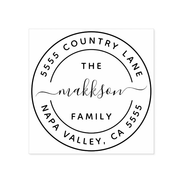 Create Your Own Family Name Return Address Rubber Stamp (Imprint)