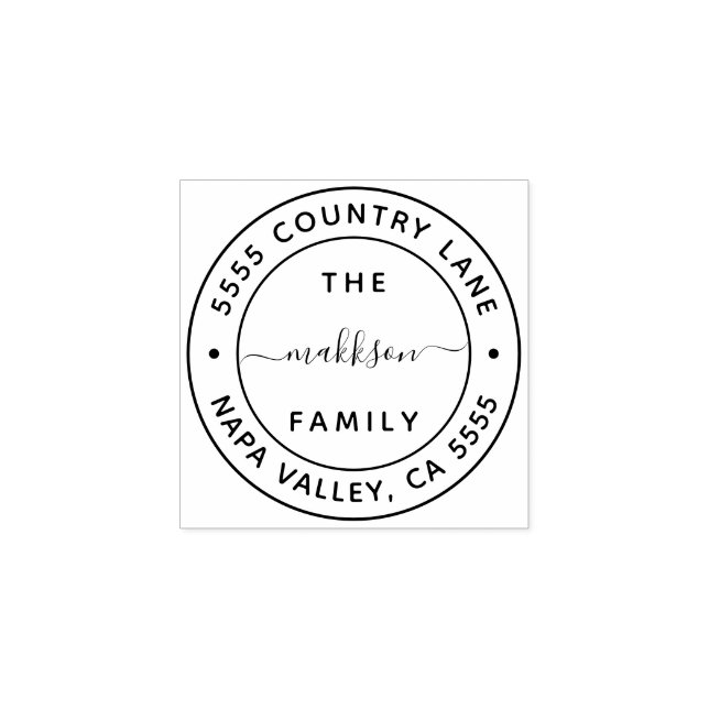 Create Your Own Family Name Return Address Rubber  Stamp (Imprint)