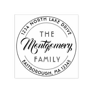 Create Your Own Family Name Script Return Address Rubber Stamp